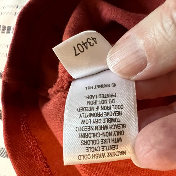 Garnet Hill 3/4 sleeve shift dress, dusty soft red, Medium - Picture 6 of 9